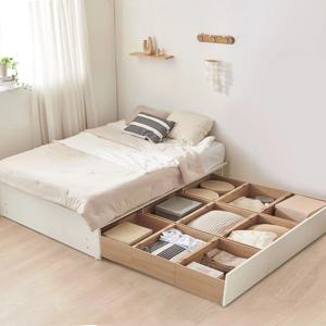 그룸 높은 9단 대용량 빅서랍 수납침대(매트포함) SS/Q 4colors