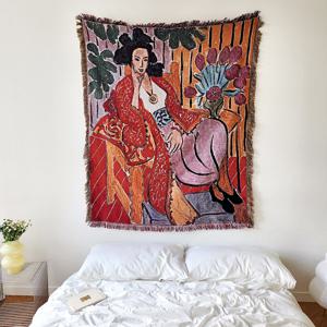 앙리 마티스 붉은옷의 오달리스크 코튼 블랭킷 소파커버/러그/블랭킷