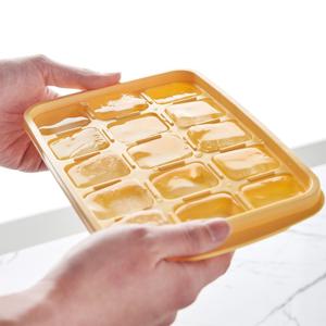 [리퍼] 특허받은 쏙 소분용기! 마늘보관도 유용한 아이스큐브 15구 1+1  (엘로우)