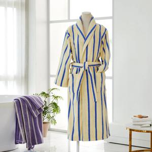 스트라이프 코튼 바스로브M BLUE