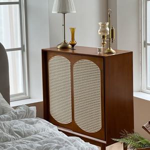 세렌 라탄 원목 800 3단 장식장 pn627-1