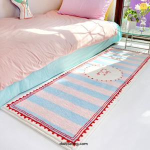[리퍼]예쁜 핑크 스트라이프 롱 러그_침실 거실 주방 매트 아이방러그 4size