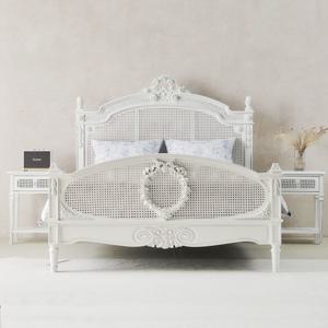 마리안 프렌치 라탄 엔틱 침대 프레임 퀸 Q