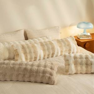 [해외] 북유럽 모던 토끼털 겨울 바디필로우 사각 롱쿠션 긴베개 3colors 3size