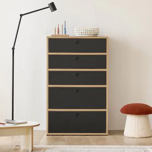 그로잉핏 5단서랍장 주니어 서랍장 블랙
