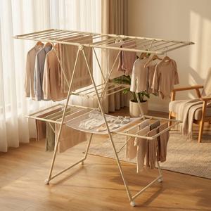 2단 특대형 이동식 접이식 수건 이불 튼튼한 빨래 건조대 확장형