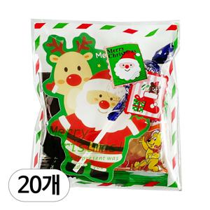 산타캔디 20개 크리스마스 과자 선물 세트 구디백 답례품 단체 어린이집 유치원 학원 학교