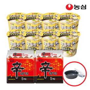 신라면 10봉 + 누들핏 돈코츠맛 8개 + 선착순 티본 손잡이 라면용기 증정