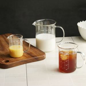 손잡이 내열 유리 계량컵 베이킹 눈금 비커 커피서버 온즈 대형 계량컵