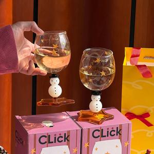 [해외] 스노우맨 와인 글라스 홈파티 고블렛잔 연말  집들이 선물
