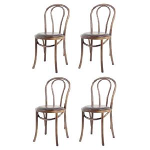 목재 곡목 의자 - 앤틱, PU방석(1개/2개/4개) 식탁 식당 카페 다이닝룸 벤트우드체어