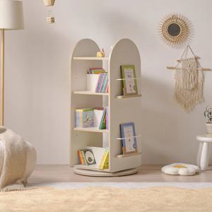 나다운 E0목재 LPM 18T 전면 책꽂이 회전 4단책장 회전책장