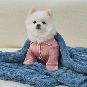 강아지 고양이 반려동물 펫 꽈배기 담요 겸 이불 로얄블루 (DG422_RB)