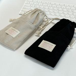 핸드메이드 파스텔 코듀로이 감성 필통 파우치 복조리 골덴 소품 수납