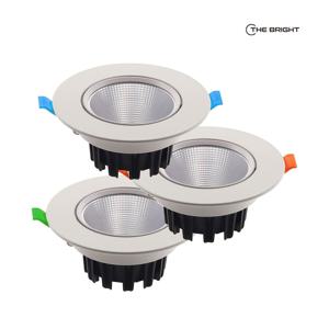THE브라이트 LED COB 4인치 타공 95mm 회전 매입등 12W 집중형 다운라이트
