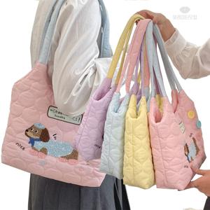 닥스훈트 퀄팅 엠보싱 에코백 기저귀가방 데일리백
