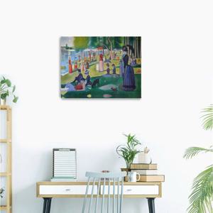 22W조르주 쇠라-그랑쟈뜨의 일요일 인상주의-가벼운 캔버스천 우드보드액자 개업 생일선물