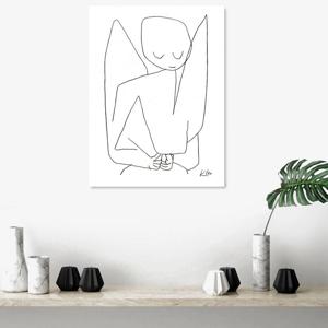 210W파울 클레-천사- 라인드로잉/가벼운 캔버스천 우드보드액자 집들이생일선물