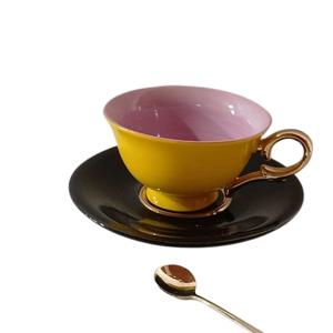 누아 옐핑블랙 찻잔 커피잔세트 골드 명품 예쁜 고급 감성 이니셜 각인