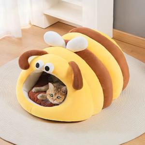 [해외] 모던 귀여운 꿀벌 고양이 하우스 쿠션 숨숨 집 강아지집 고양이집 3size