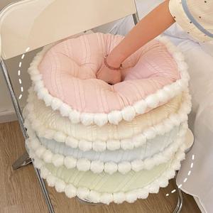 [해외] 1+1 북유럽 모던 워형 의자방석 겨울 식탁 카페 사무실 의자 방석 4colors