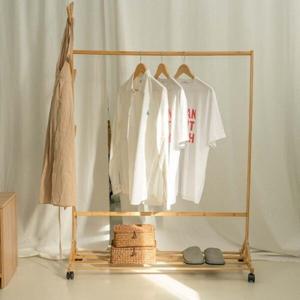 이동식 원목 행거 드레스룸 우드행거 옷방 인테리어 다용도 옷걸이행거 2size