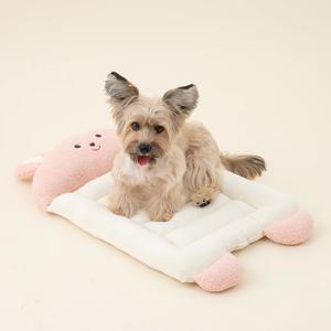 펫본 뽀글이래빗 베개방석 아이보리