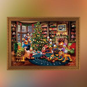 디즈니 미키와 친구들의 크리스마스 (캔버스) 직소 퍼즐+액자 세트 디즈니 1000피스