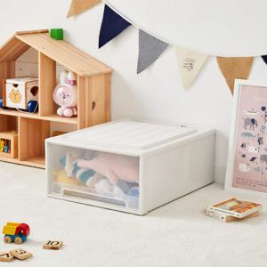 견고한 적층 서랍수납 와이드M 아이보리 44x53x23cm