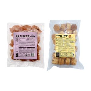 붕붕 미니붕어빵 고구마 500g x1개+추억담은 국화빵 슈크림 500g x1개