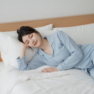 순면 파자마 잠옷 세트 수면 바지 가을 겨울 긴팔 빅사이즈 블루