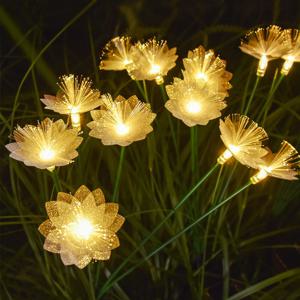 LED 태양광 정원등 태양열 눈꽃 정원등 섬유 야외 조명 조화 공원 전등 조경등