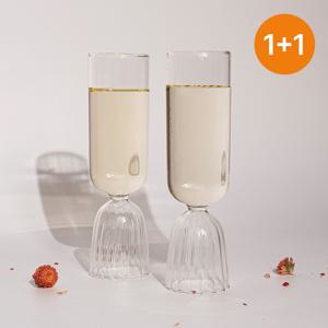 1+1  플뢰르 투명 글라스 유리 샴페인잔 200ml