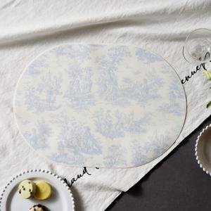 프릴리옹 오벌 실리콘 식탁매트 페일블루