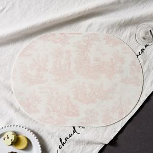 프릴리옹 오벌 실리콘 식탁매트 페일핑크