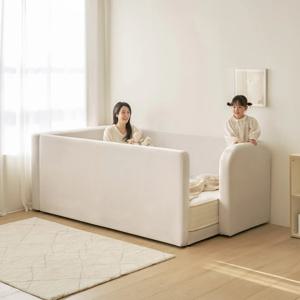 포니엘 패브릭 저상형 아기침대 프레임 SS 하프가드세트