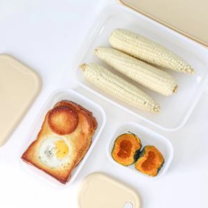 국산 실리콘 냉동용기 냉동실정리 전자레인지용기 3P 세트