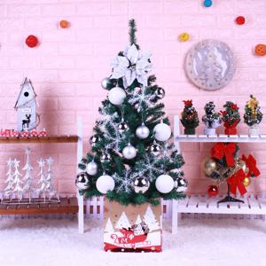 크리스마스 트리 실버화이트 PVC트리 1M 풀세트 겨울 감성 인테리어 미니 장식세트