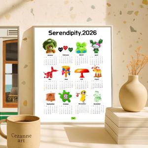 2026 감성 오브제 원페이퍼 포스터 거실액자 캘린더 한장 달력 시리즈 01.세렌디피티