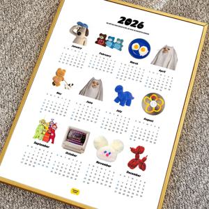 2026 감성 오브제 원페이퍼 포스터 거실액자 캘린더 한장 달력 시리즈 02.키치오브