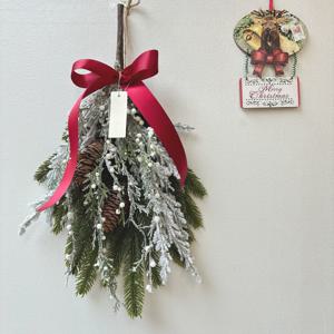 눈꽃내리는 크리스마스 스노우 가랜드 리스 2종