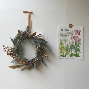 크리스마스 리스 가랜드 골드 메리골드