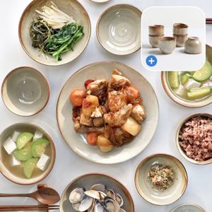 소주잔 증정 / 마루 분청 국산 도자기 6인 식기세트 A 32p (굽)