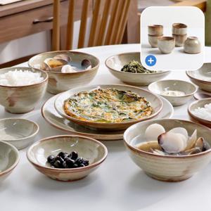 소주잔 증정 / 마루 분청 국산 도자기 6인 식기세트 B 33p (민)