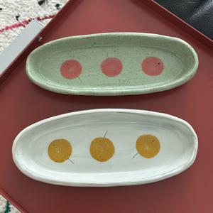 fruit oval plate(2colors)_과일접시 찬기 플레이팅접시