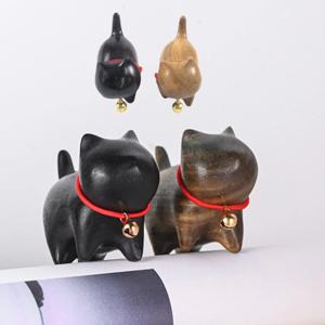 야옹이 장식 미니어처 나무 우드 백단향 고양이 원목 인테리어 소품