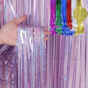 브라이덜샤워 벽장식 생일 파티커튼 홀로그램 포토존 배경 꾸미기