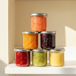 미르 미니 하프 입구넓은 유리병 280ml 6개 공병 소분 잼병 수제청병