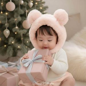 LITTLEMUMU 밍크햇 아기겨울모자 베어햇 토끼귀 신생아겨울털모자