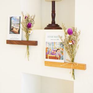 [리퍼]드라이플라워 천일홍 미니꽃다발 냉장고 현관 원목자석 사진꽂이 우드 핸드메이드